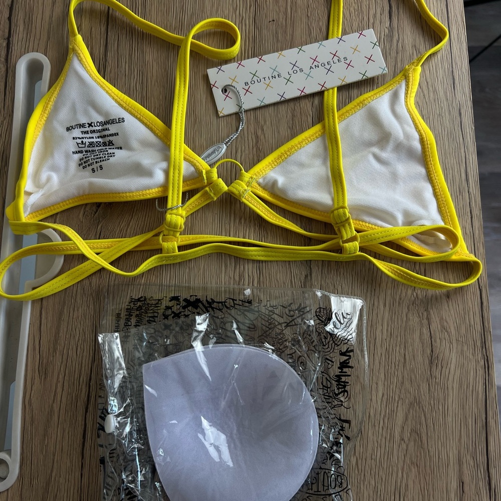 Boutine LA Bikini Ringer Top In Lilly Yellow - Picture 4 of 9
